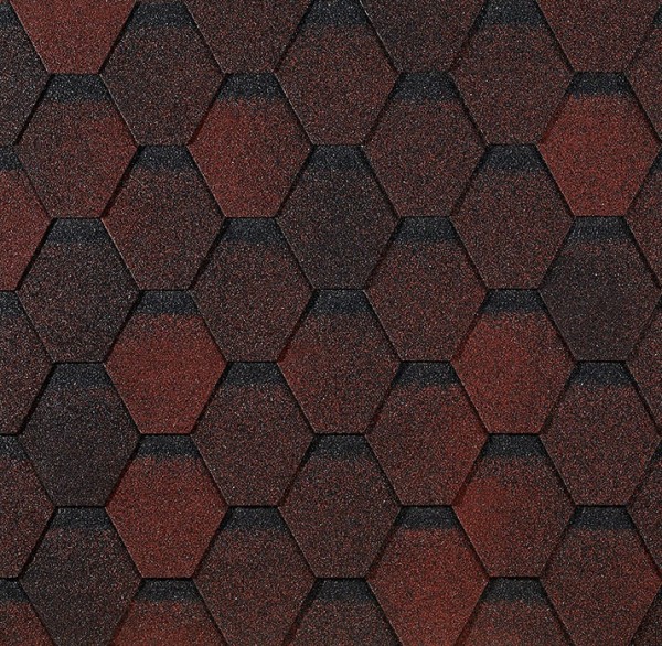 Гибкая черепица EURASIA Docke, Коллекция ШЕСТИГРАННИК Красный купить в Полярных Зорях