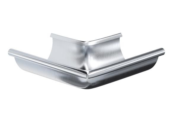 Водосток Aquasistem, Система 125x90 - Угол желоба наружный оцинковка 90° купить в Полярных Зорях