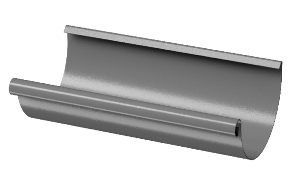 Желоб полукруглый D125 3 м Döcke STAL PREMIUM Графит, (RAL 7024) купить в Полярных Зорях