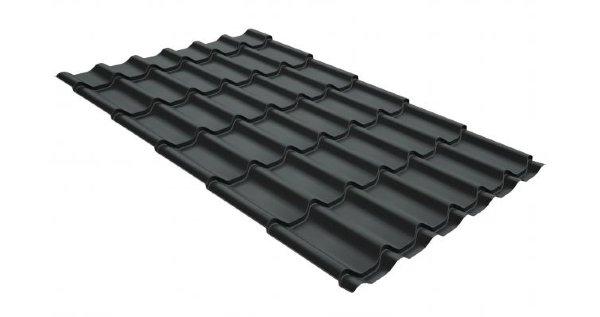 Металлочерепица классик GL 0,5 GreenCoat Pural Matt RR 23 темно-серый (RAL 7024 мокрый асфальт) купить в Полярных Зорях