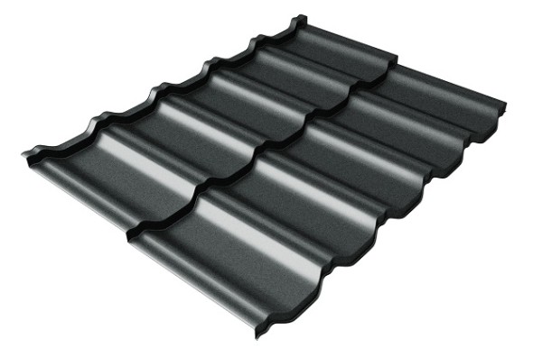 Металлочерепица модульная Квинта Uno Grand Line c 3D резом 0,5 GreenСoat Pural Matt RR2Н3 (RAL 7016 антрацитово-серый) купить в Полярных Зорях