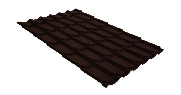 Металлочерепица классик GL 0,5 GreenCoat Pural Matt RR 887 шоколадно-коричневый (RAL 8017 шоколад) купить в Полярных Зорях