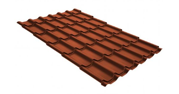 Металлочерепица классик GL 0,5 GreenCoat Pural RR 750 кирпично-красный (RAL 8004 терракота) купить в Полярных Зорях