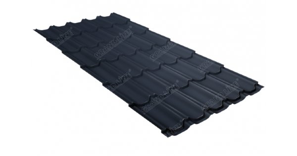 Металлочерепица квинта плюс GL 0,5 Satin RAL 7024 мокрый асфальт купить в Полярных Зорях
