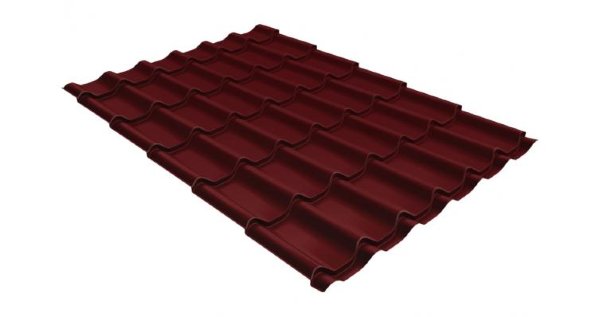 Металлочерепица классик GL 0,5 Velur20 RAL 3005 красное вино купить в Полярных Зорях