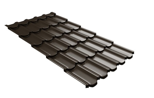 Металлочерепица квинта плюс с 3D резом 0,5 GreenСoat Pural Matt RR 32 темно-коричневый (RAL 8019 серо-коричневый) купить в Полярных Зорях