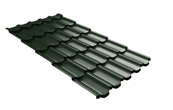 Металлочерепица квинта плюс с 3D резом 0,5 GreenСoat Pural RR 11 темно-зеленый (RAL 6020 хромовая зелень) купить в Полярных Зорях