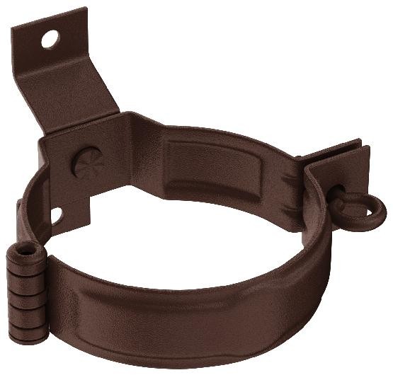 Водосток Aquasistem, Система 125x90 - Декоративный хомут трубы под дерево с комплектом крепления RAL 8017 Коричневый matt купить в Полярных Зорях