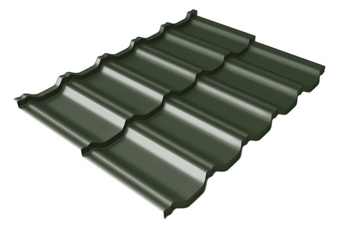 Металлочерепица модульная Квинта Uno Grand Line c 3D резом 0,5 Velur RAL 6020 хромовая зелень купить в Полярных Зорях
