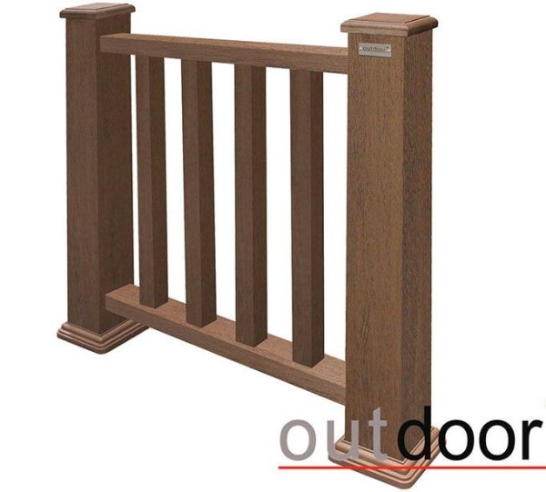 Ограждение из ДПК Outdoor Классик 3D STORM коричневый микс купить в Полярных Зорях