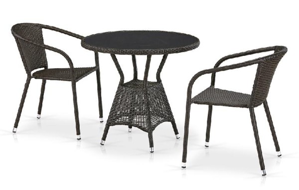 Комплект плетеной мебели AFINA из иск. ротанга T707ANS/Y137C-W53 Brown 2Pcs купить в Полярных Зорях