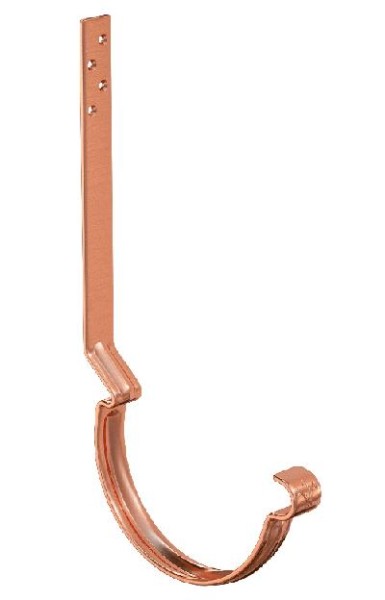 Водосток Aquasistem, система 125x90 - Крюк крепления желоба удлиненный (усиленный) Медь купить в Полярных Зорях