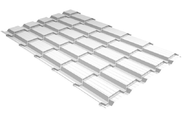 Металлочерепица GL квадро профи 0,5 Satin RAL 9003 сигнальный белый купить в Полярных Зорях