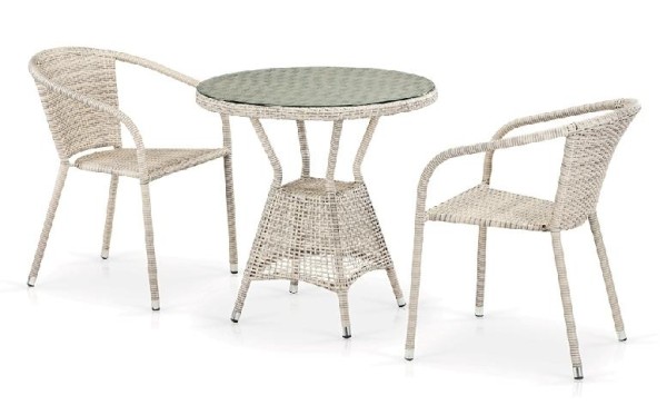 Комплект плетеной мебели AFINA из иск. ротанга T705ANT/Y137C-W85 Latte 2Pcs купить в Полярных Зорях