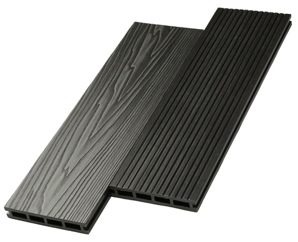 Террасная доска ДПК NanoWood двусторонняя New 3D тиснение + вельвет Графит купить в Полярных Зорях