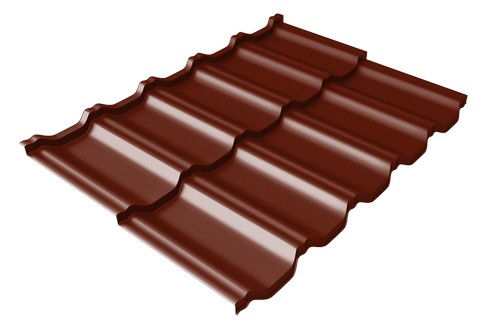 Металлочерепица модульная Квинта Uno Grand Line c 3D резом 0,5 Satin RAL 3005 красное вино купить в Полярных Зорях