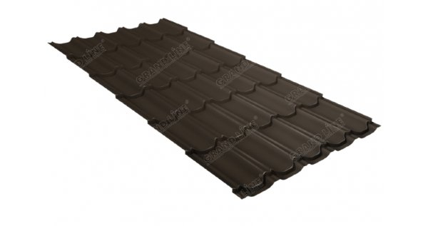 Металлочерепица квинта плюс 0,5 GreenCoat Pural Matt RR 32 темно-коричневый (RAL 8019 серо-коричневый) купить в Полярных Зорях