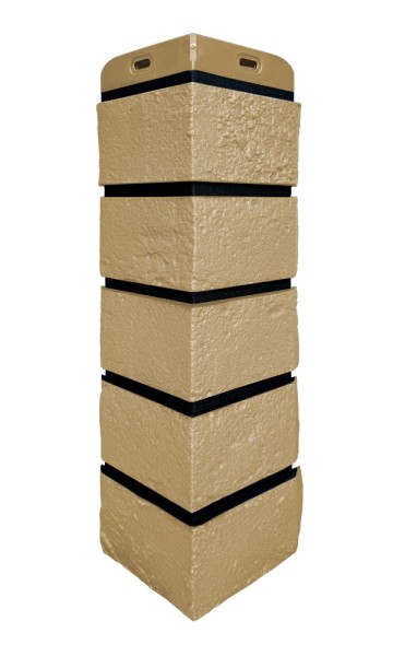 Угол Grand Line состаренный кирпич премиум Песочный (шов RAL 9005) купить в Полярных Зорях