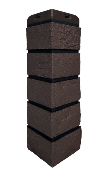 Угол Grand Line состаренный кирпич премиум Шоколадный (шов RAL 9005) купить в Полярных Зорях